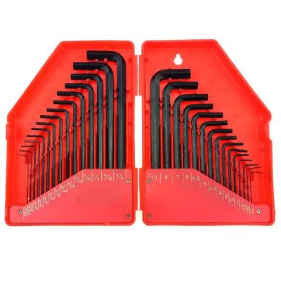 China CRV/Carbon Steel 30Pcs Allen Wrench Set Hex Key Set with Black-Oxide 15Pcs Finish SAE 0.028