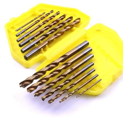 China 13pcs Drilling Holes Metric Change Plastic Box Titanium Quick Twist Drill Bits Set for sale