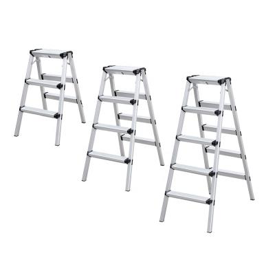 China Folding Ladders Aluminum Step Up Platform Workstand Safe Hop Up Lightweight Stool Step Ladders With Non-Slip Steps for sale