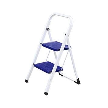 China Folding Ladders EN14183 Safety Steel Folding Wide Step Ladder With Steps And Slip Resistant Feet for sale