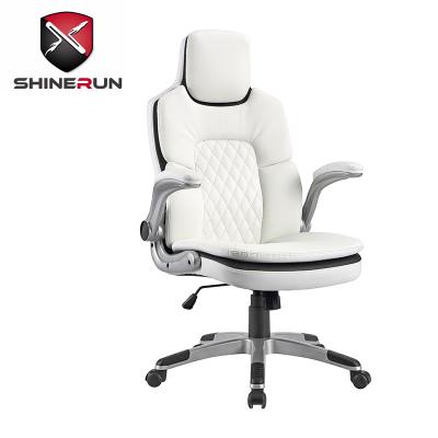 China Factory Wholesale Adjustable OEM Modern Luxury White Leather Wheels Executive Office Computer Chair (Height) for sale