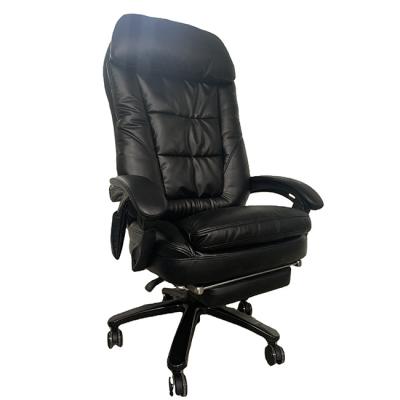 China SHINERUN Wholesale Office Chair Black PU Office Massage Swivel Luxury Chair With Footrest for sale