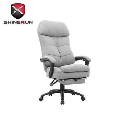 China Office Chairs Luxury Fabric (Hight) Soft Office Furniture Ergonomic Adjustable Executive Boss Recliner Ergonomic Office Chair with Footrest for sale