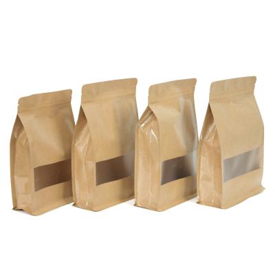 China Food Grade Pet Treat Packaging Bags Resealable Zipper Packaging Brown Kraft Paper Bags for sale