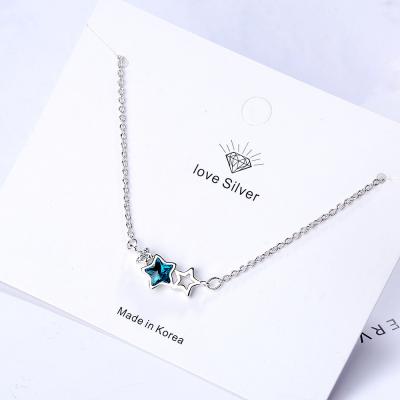 China Fashionable Cute Pendant Necklace Inlaid Zircon Environmentally Friendly Crystal Clavicle Chain Necklace Star Choker Necklace For Women Girlfriend for sale