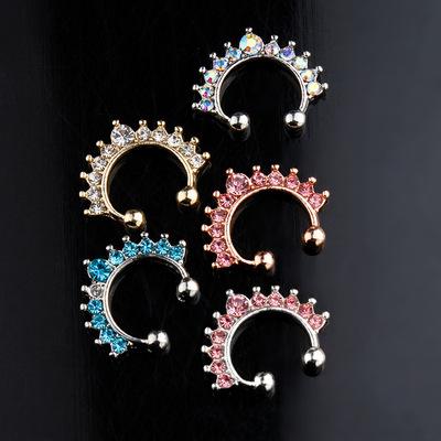 China FASHIONABLE Hot Sale Stainless Steel Nose Ring Diamond-studded Removable Fake Nose Ring Nose Ring For Women Men for sale