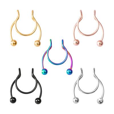 China FASHIONABLE Hot Selling Stainless Steel Nose Ring Removable Nose Ring Hoop Magnetic Antler Nose Ring For Women Men for sale