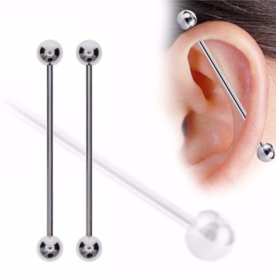 China Fashion 1Pc Stainless Steel Long Ear Bar Fashionable Industrial Cartilage Tragus Piercing Jewelry For Women for sale