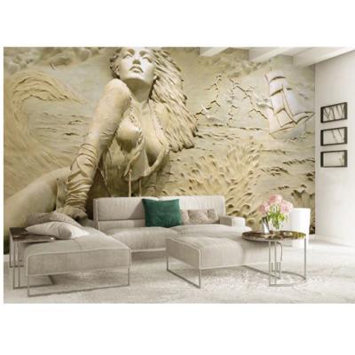 China Modern Custom Embossed 3D Fabric Printing Wallpapers Wall Covering for sale