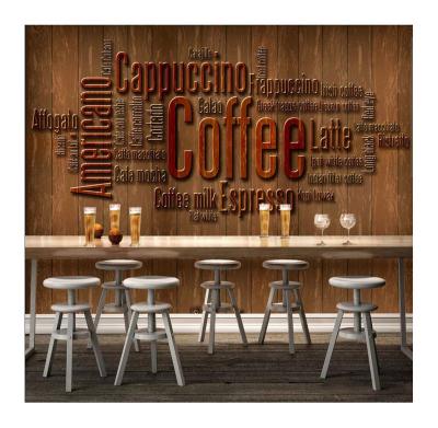 China Modern Leisure Cafe Decor Custom Design Digital Wallpaper Cafe Wall Mural for sale