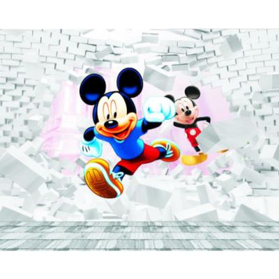 China FOR KIDS printing custom 3d wallpaper cartoon wall mural for kindergarten for sale