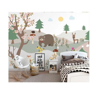 China 3d Cartoon Wallpaper Modern Printing Drawing Animal Mural For Custom for sale