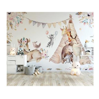 China Modern Removable Cartoon Kids Room Wallpaper Wall Mural For Any Designs for sale