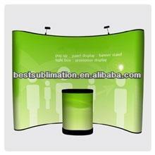 China Aluminum Alloy Fabric Curved Tension Backdrop Banner Display , Pop Up Trade Show Backwall Display for sale