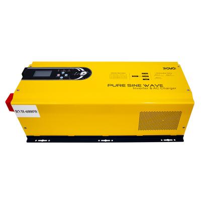 China ROVO 6KW pure sine wave solar power frequency inverter 3000W with charger dc 48V to 220V AC 230V for UPS air conditioner 740*355*275mm=0.07CBM for sale