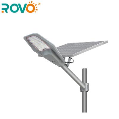 China ROVO 100W Residential Solar LED Street Lights Outdoor Waterproof High Power Semi-flexible With Remote Control Battery Solar Panel for sale