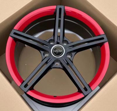 China VIP Sports 17 18 19 20 21 22 Inch High Quality Customization Black And Red Sport Style Alloy Forged Car Wheels for sale