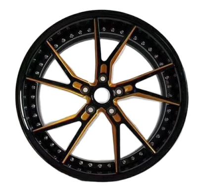 China VIP Sports 18 19 20 21 22 Inch Custom Light Alloy 2 Piece Forging Car Wheels Black+Red Color for sale