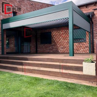 China Easily Assembled Waterproof Opening Aluminum Bioclimatic Louvered Roof Pergola For Garden for sale