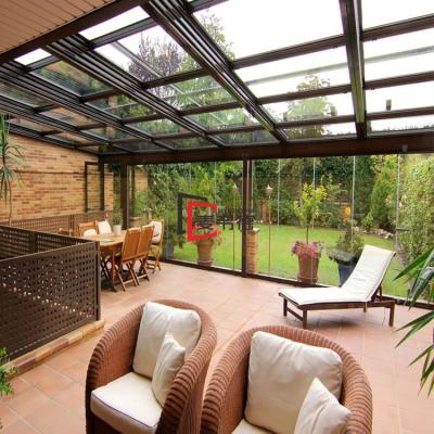 China 4 Season Small Veranda Winter Garden House Aluminum Patio Roof Sunroom Modern Portable Design 4 Season Solarium Glass Room for sale