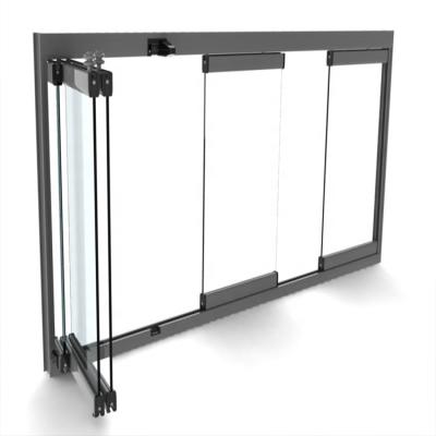 China Magnetic Popular Frameless Glazing Screen Home Balcony Sliding Window With Design for sale