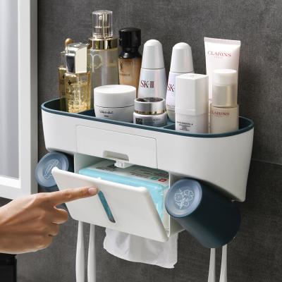 China Multifunctional Plastic Portable Wall Mounted Magnetic Toothbrush Holder With Toothpaste for sale