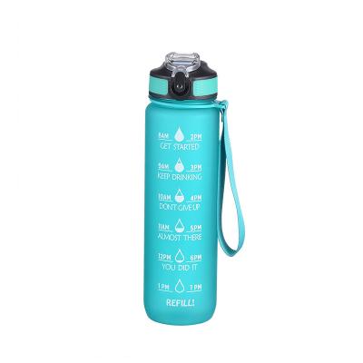 China Sport Sustainable Water Bottle With Flip Top Time Marker Sports Bottle Plastic for sale