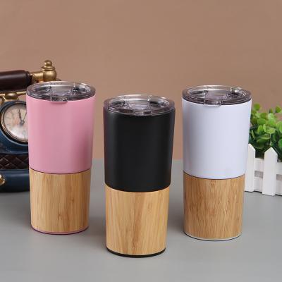 China Car Viable Steel Coffee Thermos Insulation Vacuum Flask Style Mugs Coffee Thermos Wooden Mug for sale