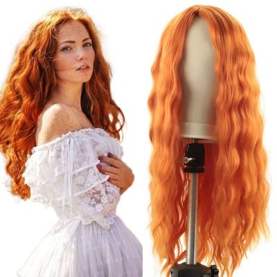 China New Design Factory Wholesale Orange Regular Wave TKL Loose Wave Ready To Ship Hair Wig for sale