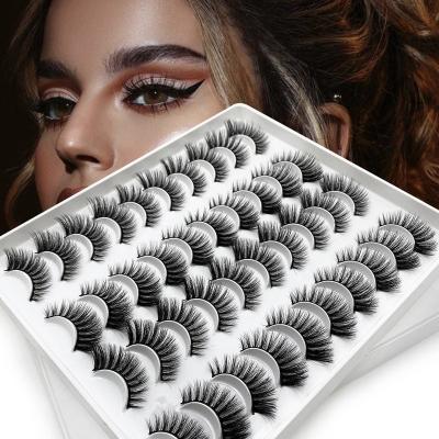 China Wholesale TKL Thick Top Grade Synthetic 3d Hair 20pairs Natural Strip Lashes Fake False Eye Lashes for sale