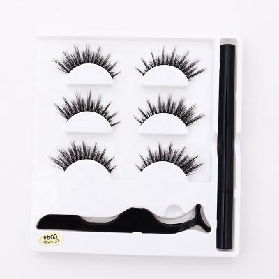 China TikTok Hot Sale Natural Soft Fashion Trend TKL 5D 3 Pairs Charming Eyelashes With Magnetic Eyeliner Set Lashes for sale