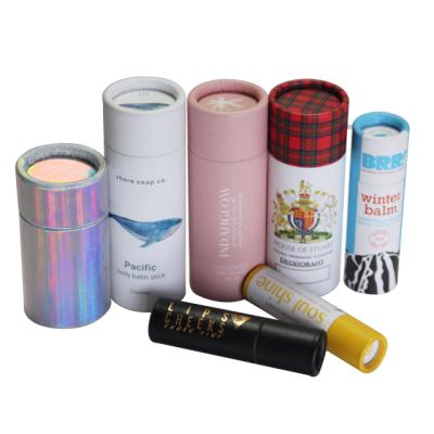 China Handmade Biodegradable Cosmetic Cardboard Container Custom Printed Paper Tube For Lip Balm for sale