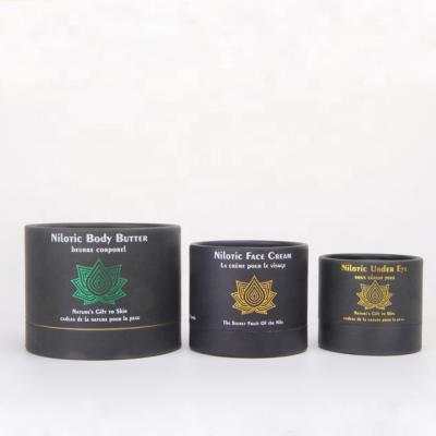 China Customized Eco Friendly Recyclable Black Round Paper Tube Box For Cosmetic Container for sale