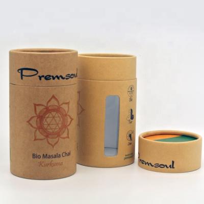 China Recycled Materials Customized Recycled Tins Tea Packaging Foil Lined Paper Paper Tube for sale