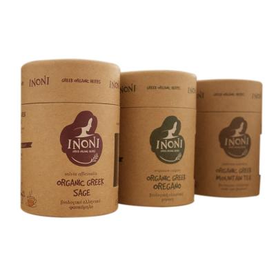 China Biodegradable Resealable Custom Tea Cylinder Packaging Box Kraft Paper Tube For Cylinder Tea Packaging for sale