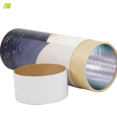 China Recyclable Custom Small Tea Paper Tube With Paper Lid For Eco Friendly Paper Tube Packaging for sale