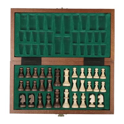 China Wooden Chess Polish Magnetic Chess Hot Sale Box Chess Box Family Gathering Puzzle Game for sale