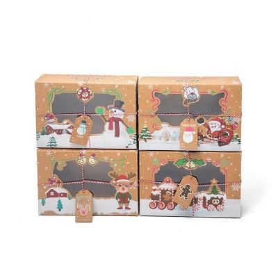 China Recycled Materials Wholesale Custom Gift Cartoon Wrapping Paper Eco-Friendly Christmas Gift Box With Window Low Moq for sale