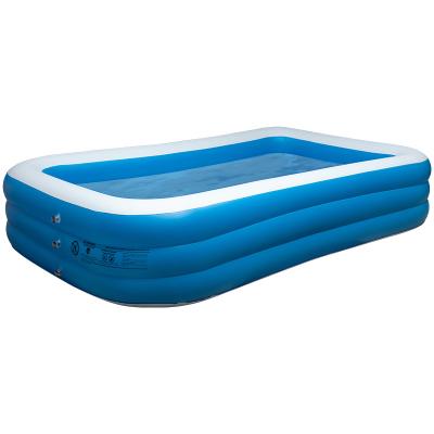 China Customized Blue Rectangular Portable Inflatable Swimming Pools Family Pool for sale