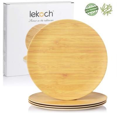 China Eco Friendly Lekoch 4PCS Sustainable Bamboo Fiber Dish Dinner Dishes For Outdoor Food Dishes, Camping Tableware, Picnic Dish for sale