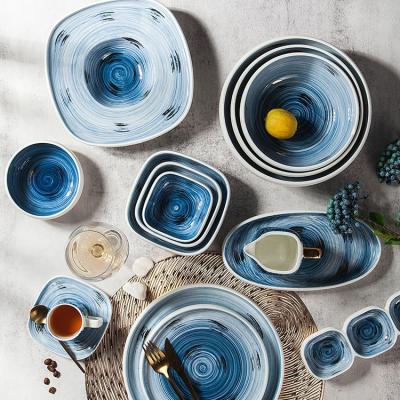 China Japanese Statistical Style Staple Western Bowl Stocked Ceramic Home Dinner Dinnerware Set for sale