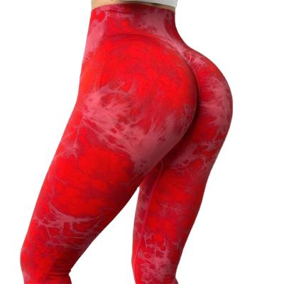 China 2021 Seamless Breathable Fashion Knitted Tie-Dye Yoga Pants Show Sexy Hip Tie-Dye Yoga Pants Color Sports Fitness Tie-Dye Yoga Pants for sale