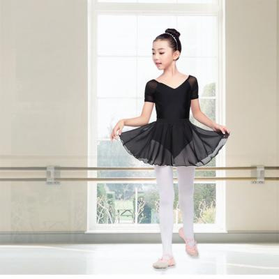 China Ballerina Dance Tights Girls Ballet Dress Ballet Tutu Girls Cotton Short Sleeve Leotard Dancer Tights Dress For Kids for sale