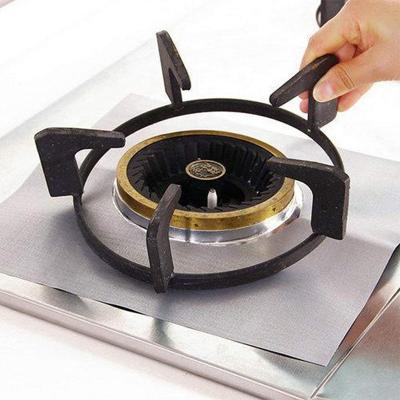 China High Quality Reusable Windproof Fire Reflection 0.3mm Sustainable Gas Stove Burner Covers Size 10.6*10.6inch for sale