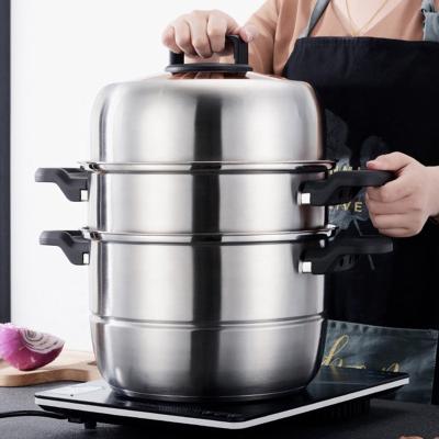 China High Quality Stainless Steel Steamer Steamer Stainless Steel Steamer Soup Pot Sustainable Cookware For Kitchen for sale