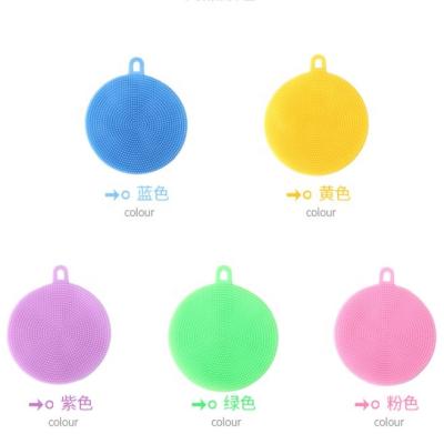 China Sustainable Kitchen Accessories Silicone Dish Washing Sponge Silicone Scrubber for sale