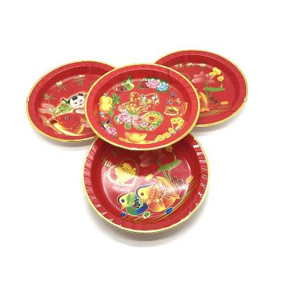 China Modern Wholesale Disposable Plastic Dinner Dishes Print Dishes Sets For Party Porcelain Disposable Dish for sale