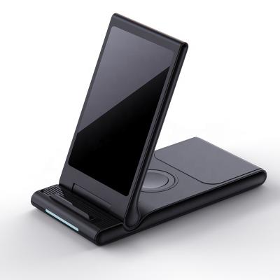 China New Private Launched Foldable/Magnetic 3 in 1 Wireless Foldable Charger 15W Mobile Phone Wireless Charger for sale