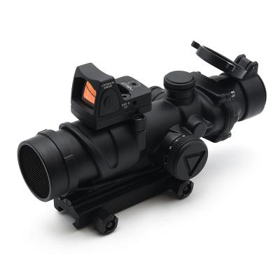 China Aluminum Alloy Chasing 4x32 Red LED Illuminated Scope TA02 with Red Dot Sight Riser Optical Instrument for sale