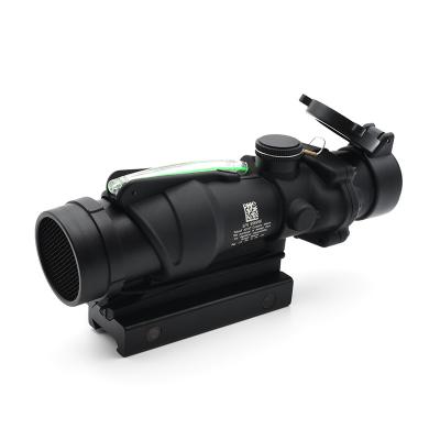 China Aluminum Alloy Tactical Manual Fit TA31 Fiber Source Green Illuminated 4X32 Hunting Scope Sight for sale